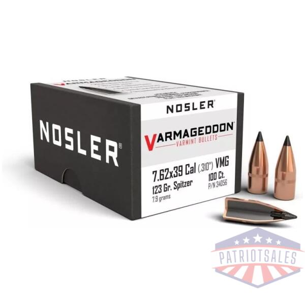 Nosler Varmageddon Rifle Bullets 7.62x39 .310" 123 gr FB-TIPPED 100/ct