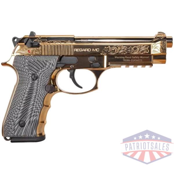 EAA Girsan Regard MC Deluxe Handgun 9mm Luger 18rd Magazine 4.9" Barrel Ambi Safety Engraved Slide/Gold Finish