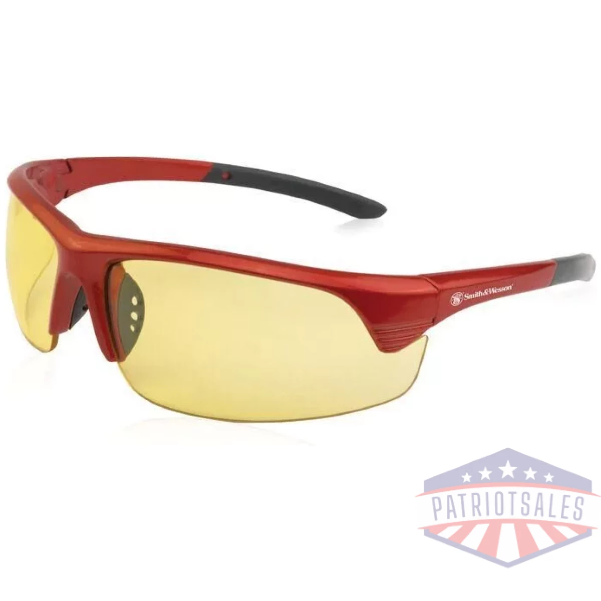 Smith & wesson corporal shooting glasses half frame red with amber lens - image 1
