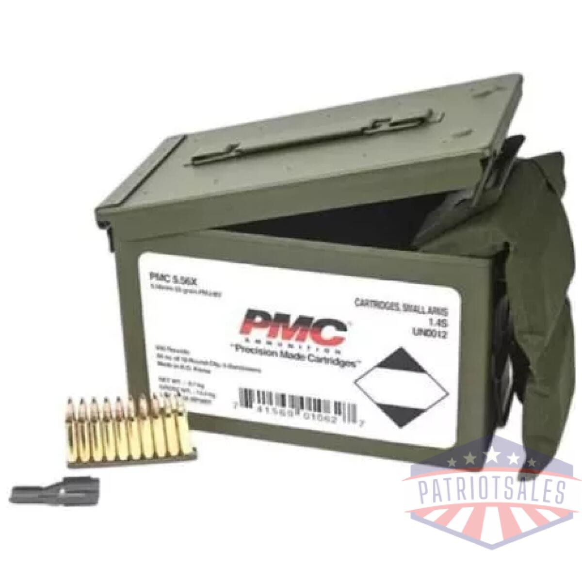 Pmc rifle ammunition 5. 56mm 55 gr fmj 3120 fps 840/ct w/bandoleer 840 metal box (2-metal boxes 1680/ct total) - image 1