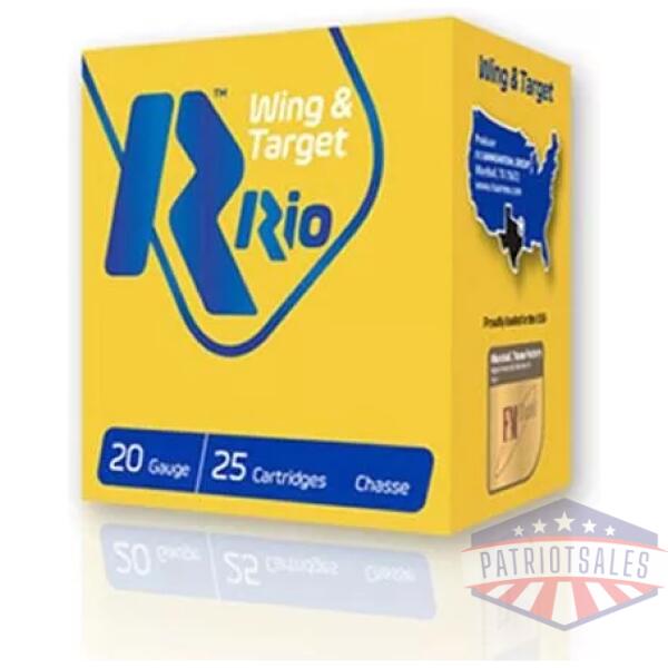 Rio Wing & Target Shotshell 20ga 2-3/4" 7/8oz 1250 fps #8 25/ct