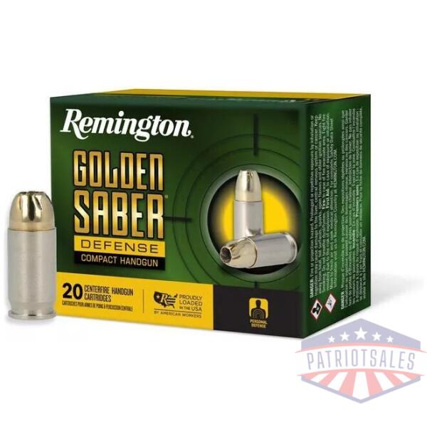Remington Golden Saber Defense Compact Ammunition .380 Auto 102gr BJHP 815 fps 20/ct