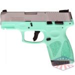 Taurus G2S Handgun 9mm Luger 7rd Magazines 3.2" Barrel Stainless Slide/Cyan Grip