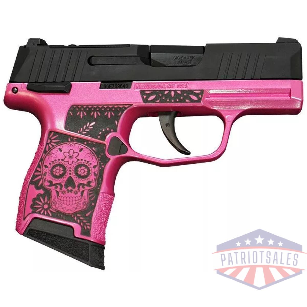 Sig sauer p365-380-bss-ms exclusive "sugar skull" pink medusa handgun. 380 10rd magazines (2) 3. 1" barrel - image 1