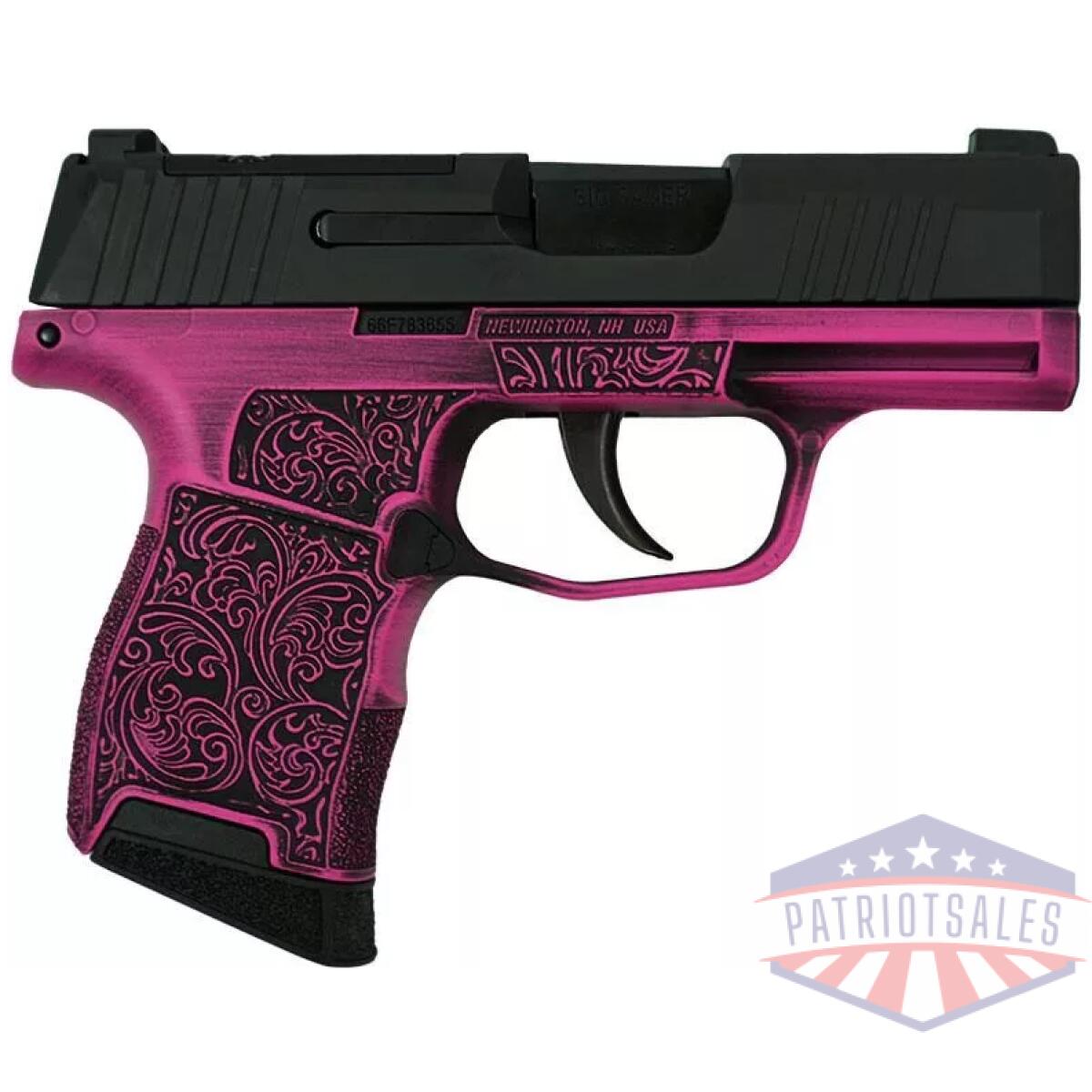 Sig sauer exclusive p365 handgun 9mm luger 10rd magazine(2) 3. 1" barrel filigree night sights optic ready - image 1