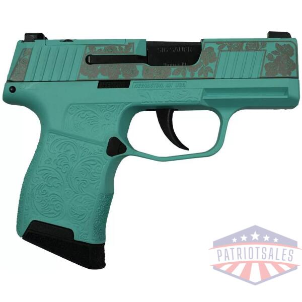 Sig Sauer "Gun & Roses-Robin's Egg Blue" P365 Optic Ready Handgun 9mm Luger 10rd Magazines(2) 3.1" Barrel X-RAY 3 Sights