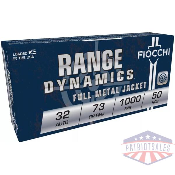 Fiocchi Pistol Shooting Dynamics Handgun Ammunition .32 ACP 73 gr FMJ 1000 fps 50/box