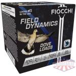 Fiocchi Lead Dove & Quail Shotshells .410ga 2-1/2 in 1/2oz #8 1200 fps 25/ct