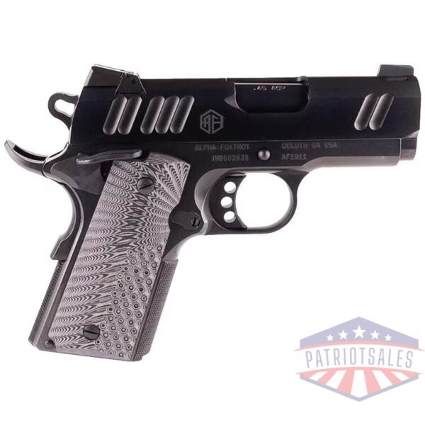 Alpha Foxtrot AF1911 70 Series Handgun .45 ACP 7rd Magazine 3.25" Barrel Black Novak Sights