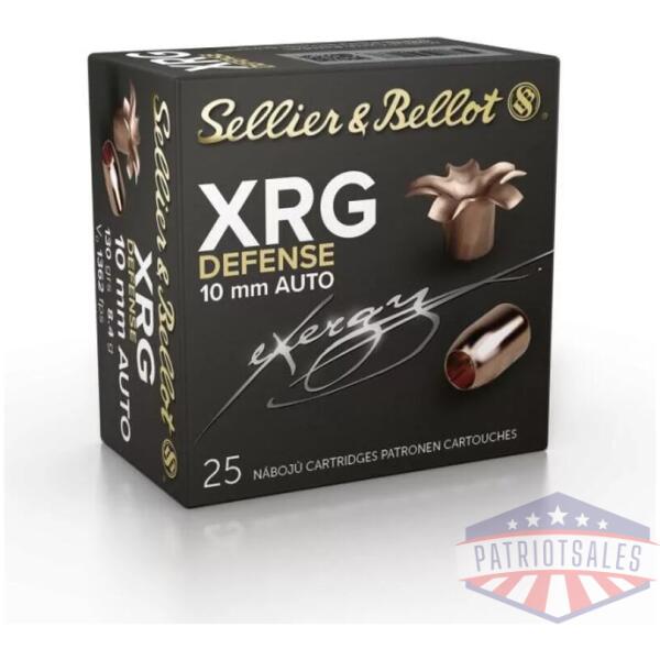 Sellier & Bellot XRG Defense Handgun Ammuntion 10mm Auto 130gr HP 1362 fps 25/ct