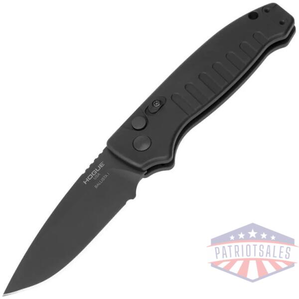 Hogue Ballista I Automatic Folder Knife 3 1/2" Drop Point Blade Black