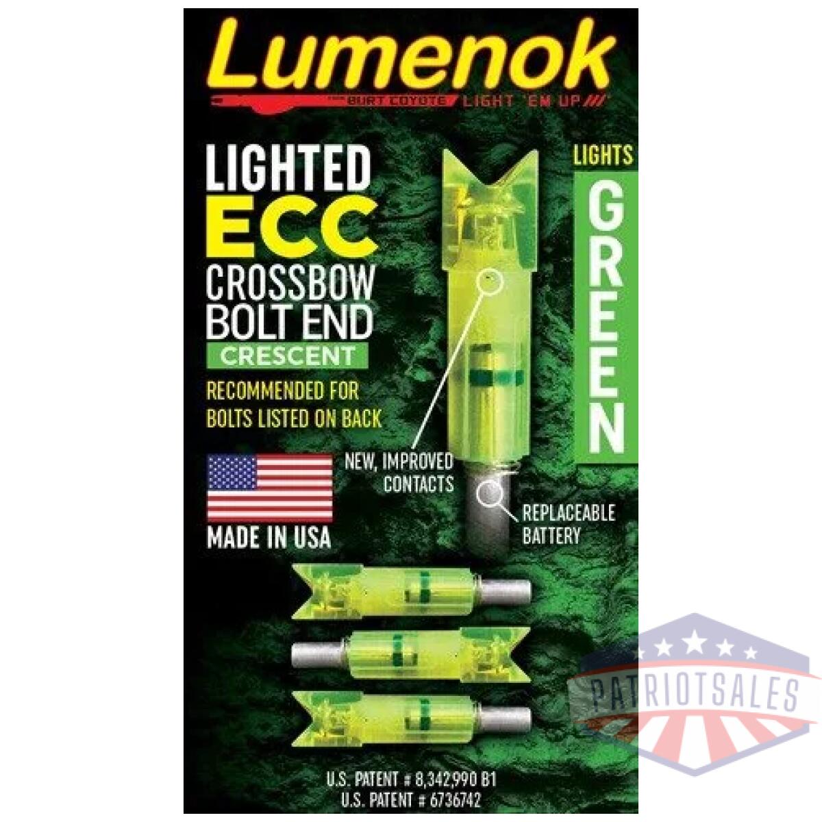 Lumenok lighted nock xbow grn - crescent easton carbon 3pk - image 2