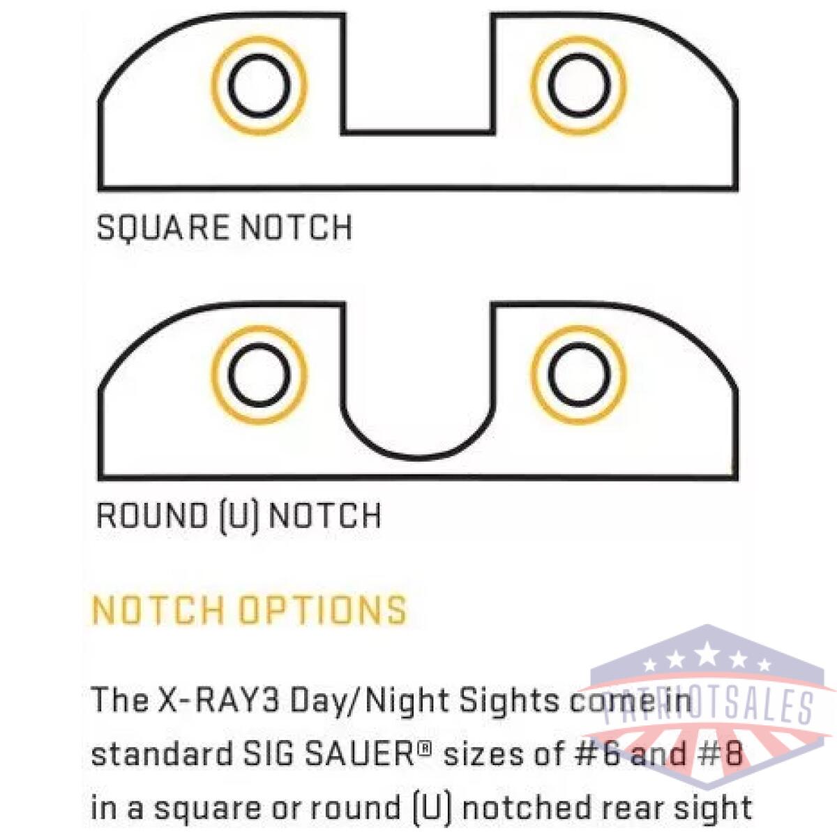 Sox10004_sq-vs-rd - sig optics pistol sight xray 3 - tritium #8 front #8 rear rnd - sox10004 sq vs rd