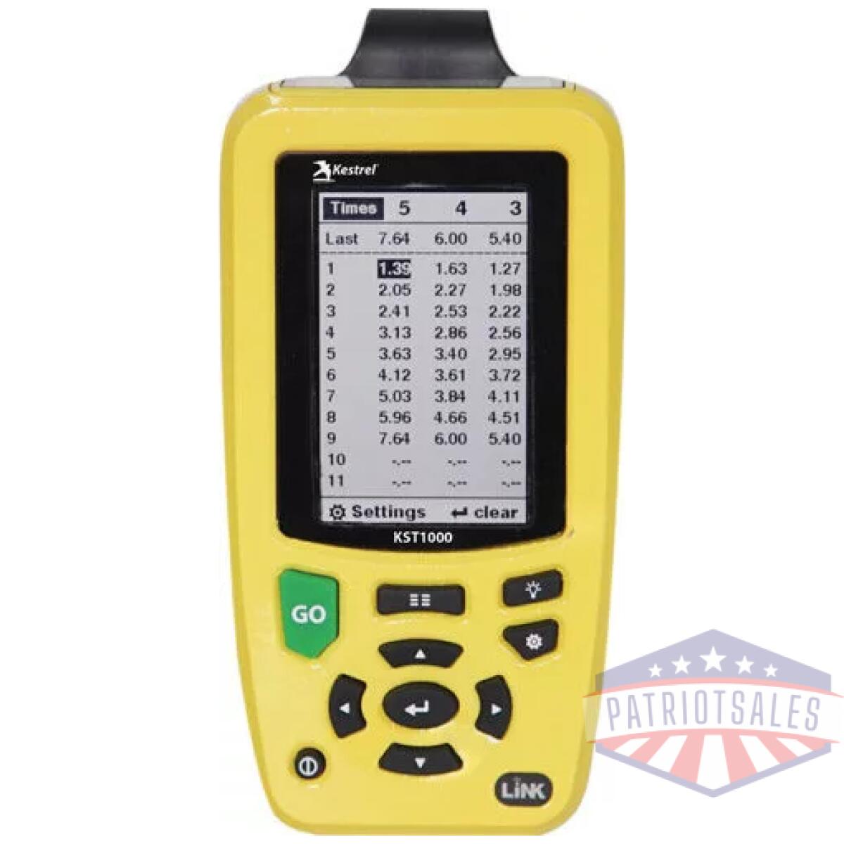 0740lyel_screen-2 - kestrel kst1000 shot timer - yellow - 0740lyel screen 2