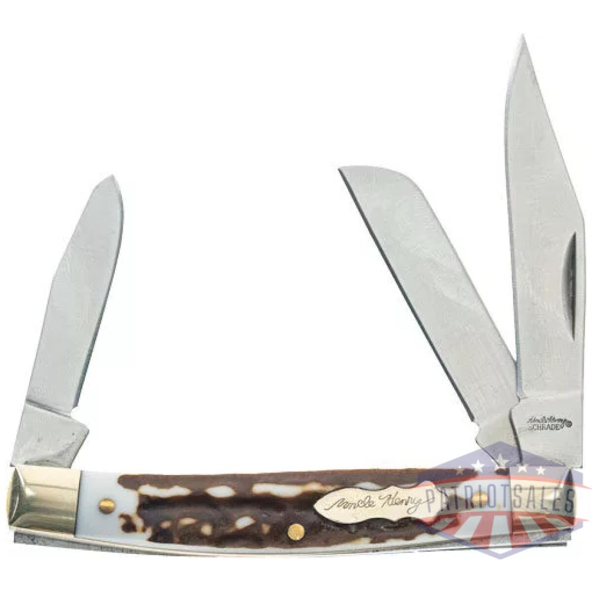 1136001-1 - uncle henry knife next gen - staglon jr folding 3-blade - 1136001 1