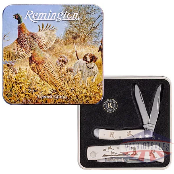 REMINGTON CUTLERY PHEASANT - 2-KNIFE SET W/TIN