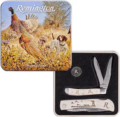 REMINGTON CUTLERY PHEASANT - 2-KNIFE SET W/TIN