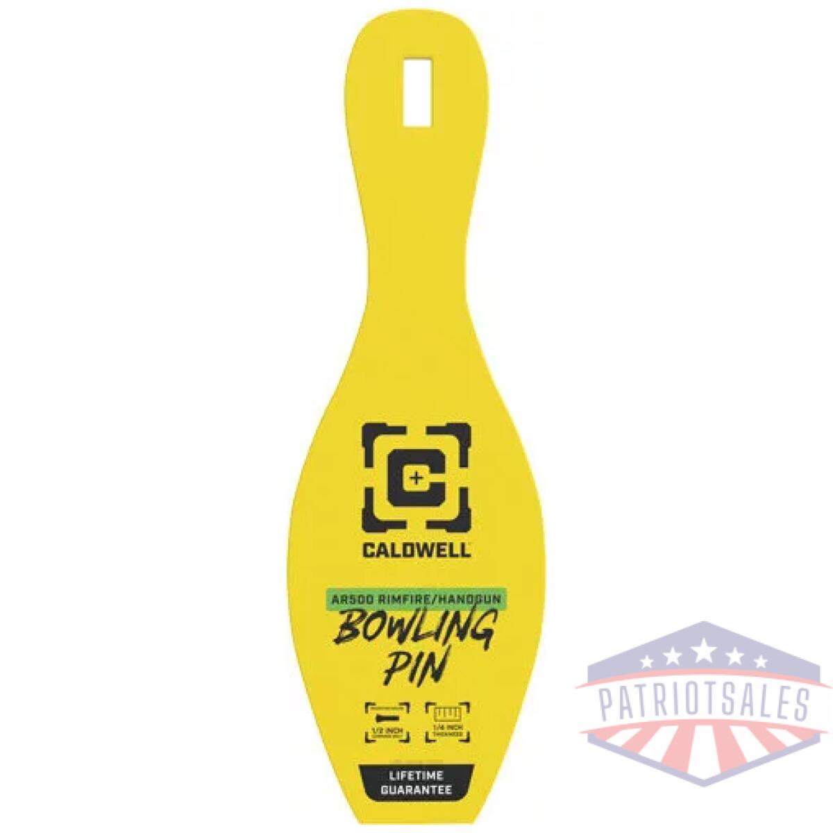 4002312 - caldwell ar500 rimfire bowling - pin target 1/4" yellow - 4002312