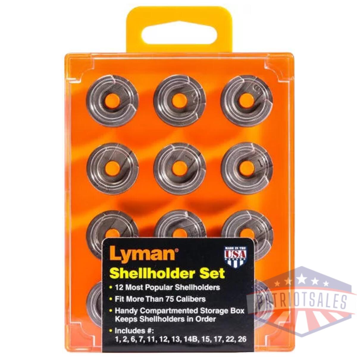 7712110 - lyman x-shellholder 12 piece - set & storage box - 7712110