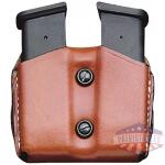 DESANTIS DOUBLE MAG POUCH OWB - LEATHER SIG P365 TAN