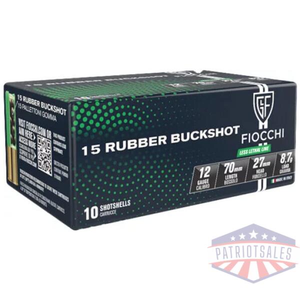 FIOCCHI RUBBER BUCK 12GA 2.75" - 15-PELLET 10RD 25BX/CS