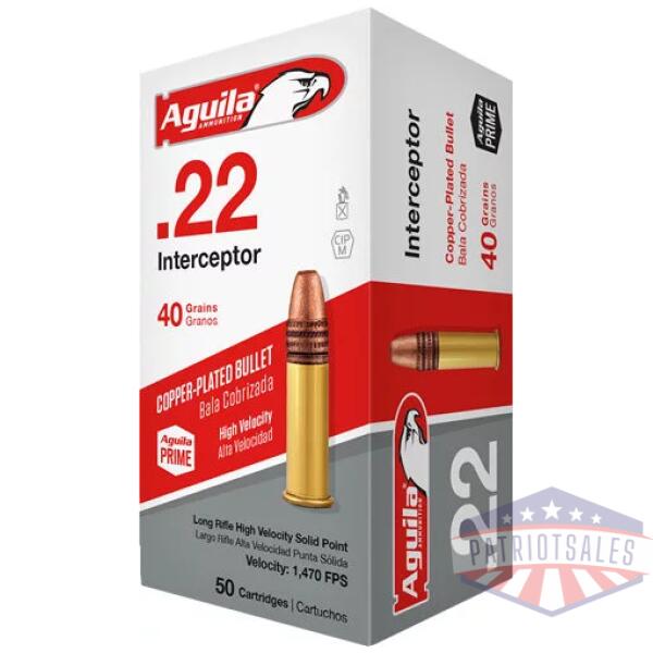 AGUILA INTERCEPTOR 22LR 40GR - LEAD-RN 1000RD CASE LOT