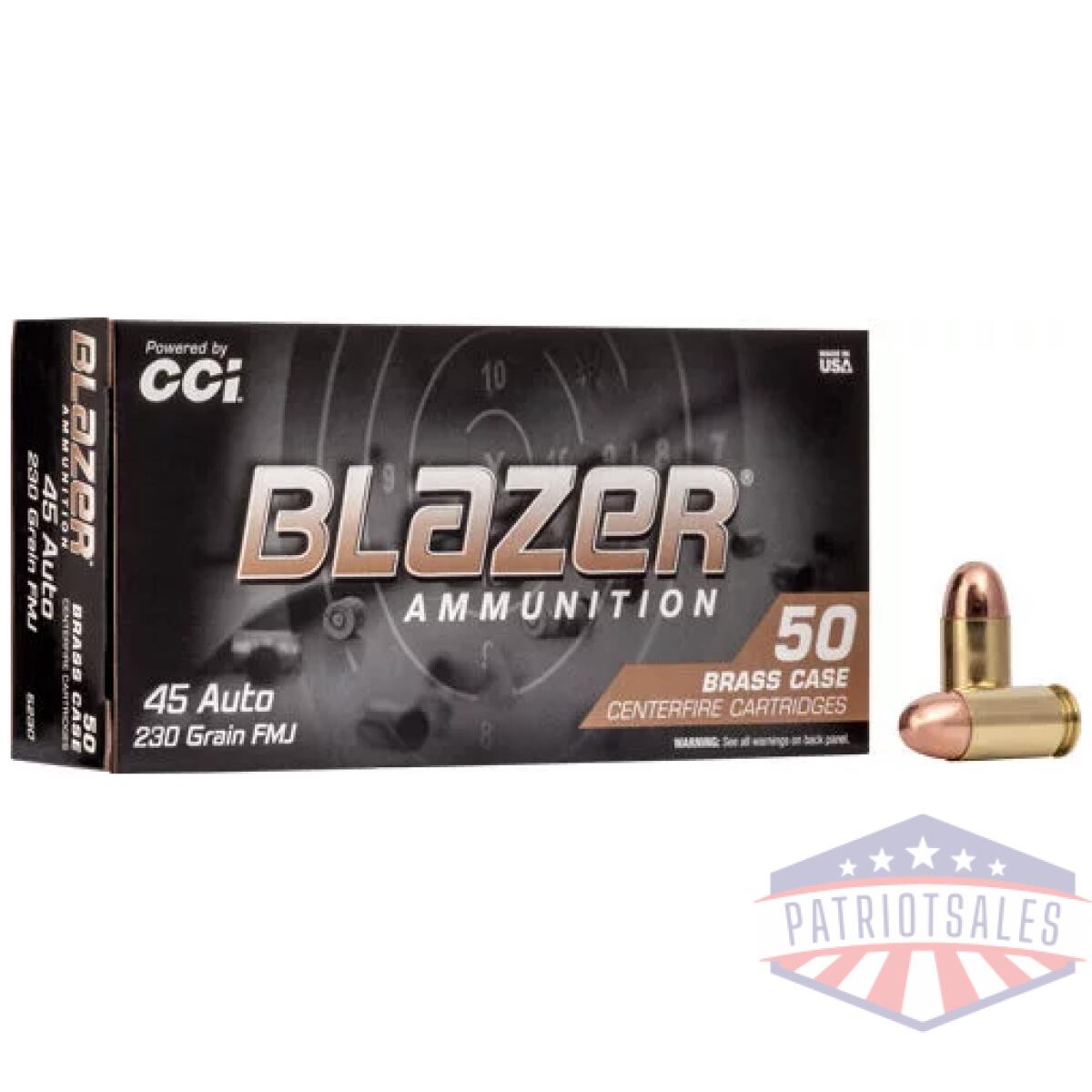 Cci blazer brass 45 acp 230gr - fmj 50rd 20bx/cs - image 1