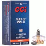 CCI QUIET 22LR 40GR LEAD-RN - 710FPS 50RD 100BX/CS