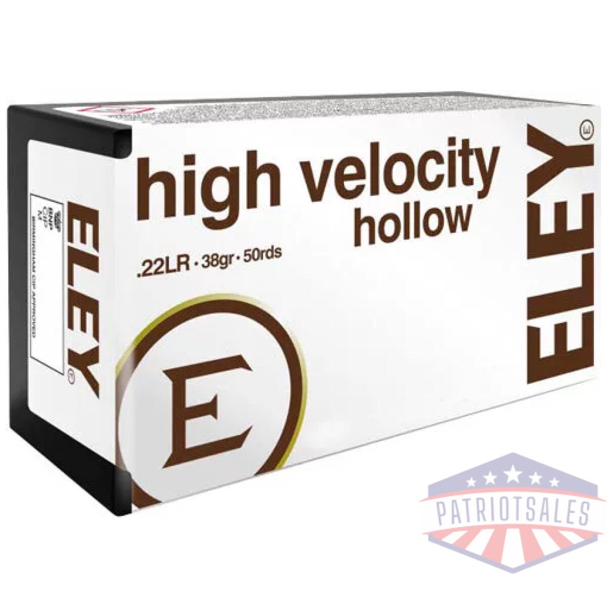 Ae05200_4 - eley high velocity 22lr 38gr - hp 50rd 100bx/cs - ae05200 4