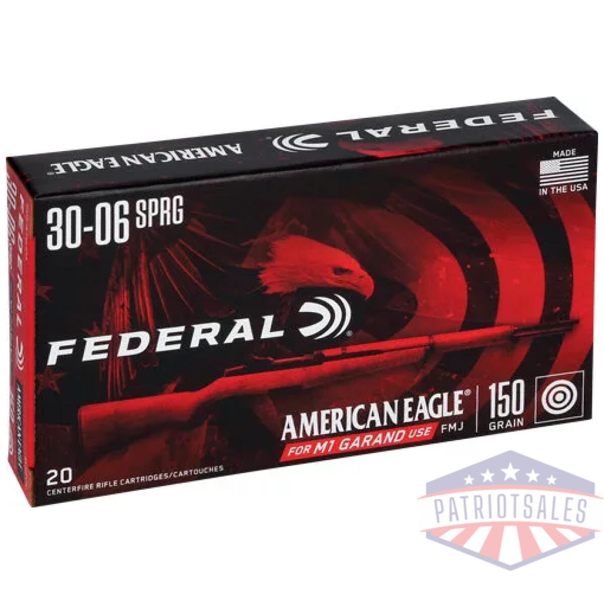 Federal ae m1 garand 30-06 - 150gr fmj 20rd 10bx/cs - image 1