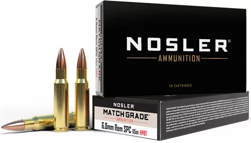 NOSLER MATCH GRADE 6.8 SPC - 168GR CC HPBT 20RD 10BX/CS