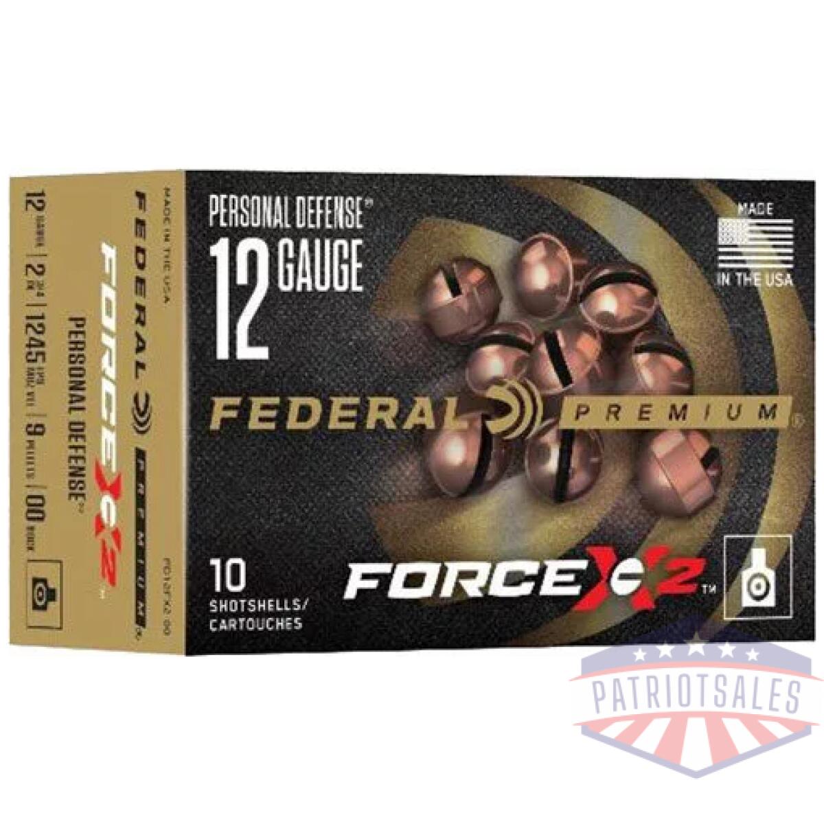 Federal premium 12ga 2. 75" - 00 buck force x2 10rd 5bx/cs - image 1