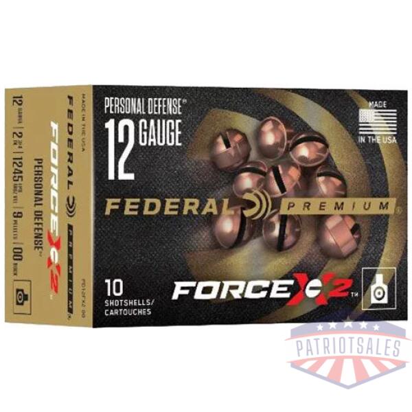 FEDERAL PREMIUM 12GA 2.75" - 00 BUCK FORCE X2 10RD 5BX/CS