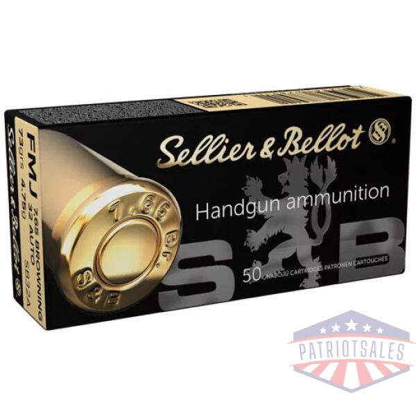 S&B 32 ACP 73GR FMJ-RN - 50RD 40BX/CS