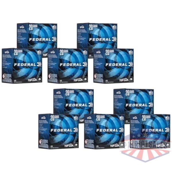 FEDERAL TOP GUN 20GA 7/8OZ - #7.5 1210FPS 250RD CASE LOT