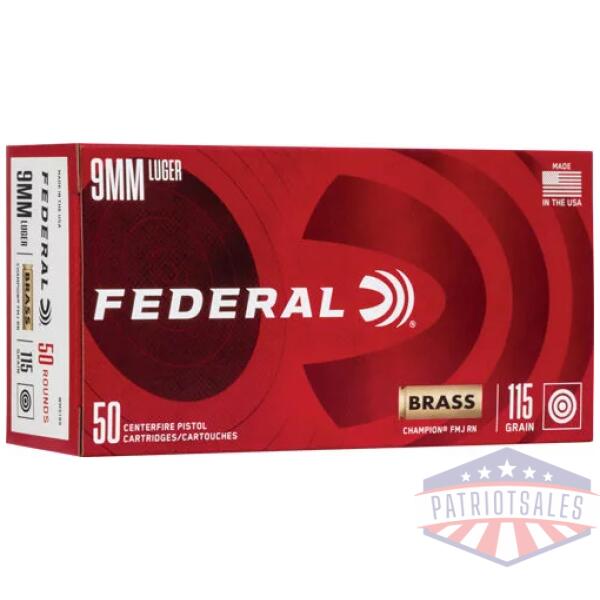 FEDERAL 9MM LUGER 115GR FMJ - 50RD 20BX/CS