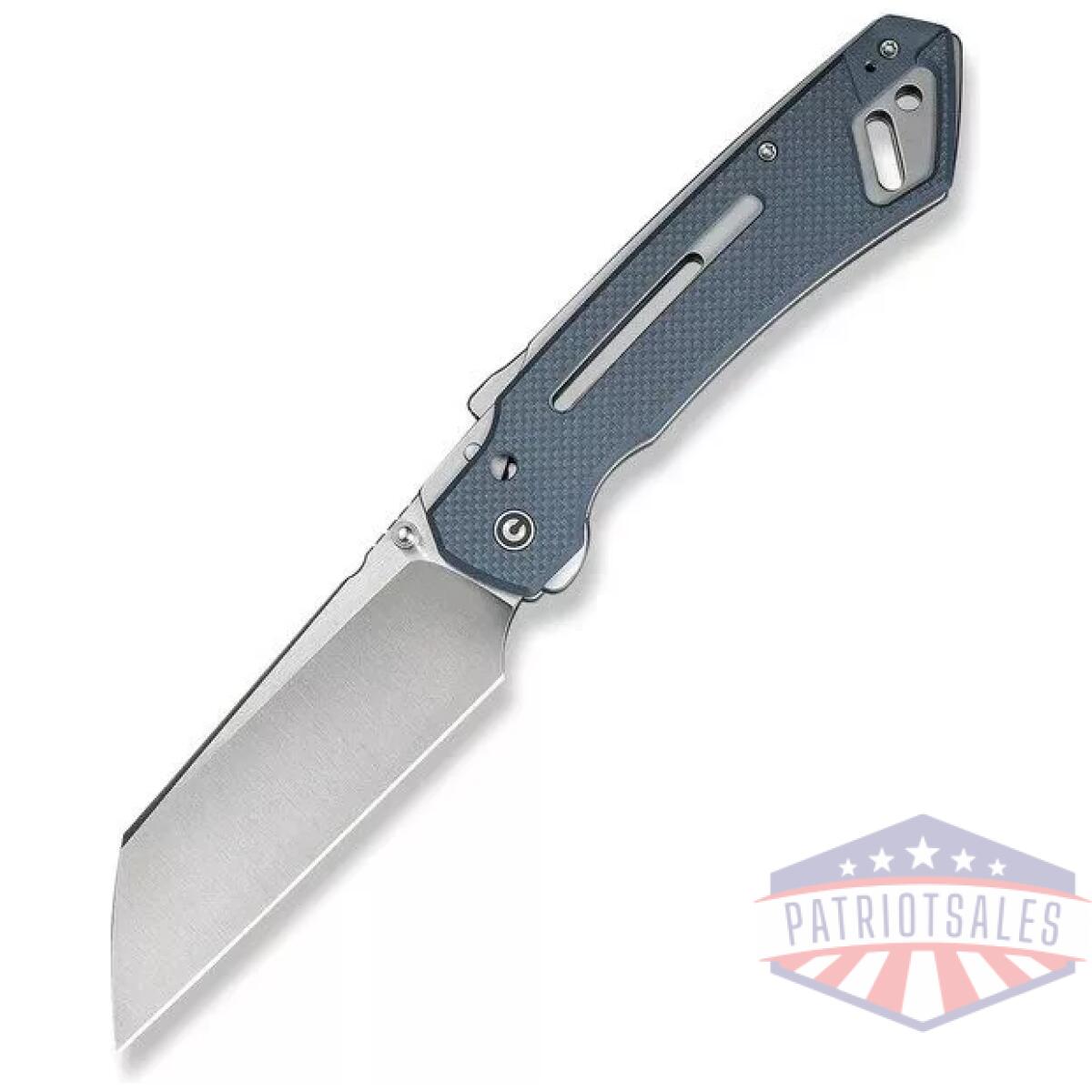 Civivi buster fg thumb stud & superlock knife neutral blue coarse g10 handle (4. 2"" satin finished nitro-v blade) - image 1