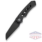CIVIVI Pragma Prime Thumb Stud & Button Lock Knife Black Aluminum Handle (3.49"" Black Stonewashed 14C28N Blade)