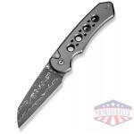 CIVIVI Pragma Prime Thumb Stud & Button Lock Knife Gray Aluminum Handle (3.49"" Damascus Blade)