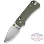CIVIVI Baby Banter 2 - TG Thumb Stud & Crossbar Lock Knife Milled Green / Red G10 Handle (2.34"" Satin Finished 14C28N Blade)