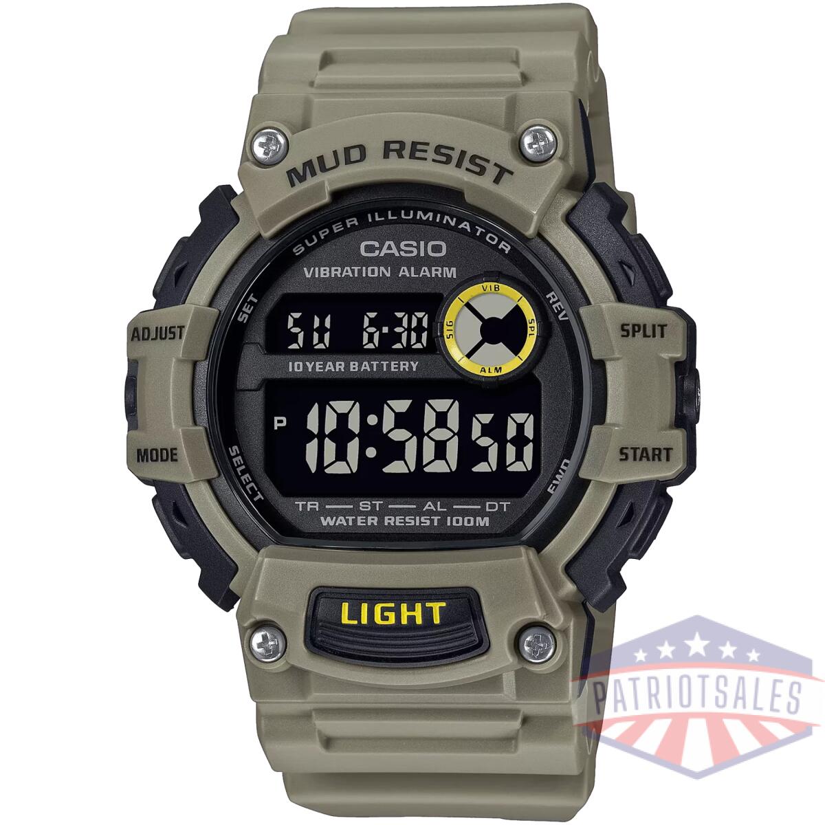 Cso-trt110h-5bv - mud-resistant digital watch w/ vibration alarm - cso trt110h 5bv