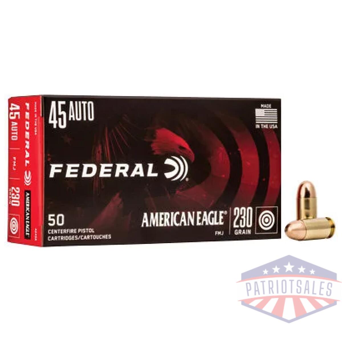 Feae45abx_1 - fed am eagle 45acp 230gr fmj 50/1000 - feae45abx 1