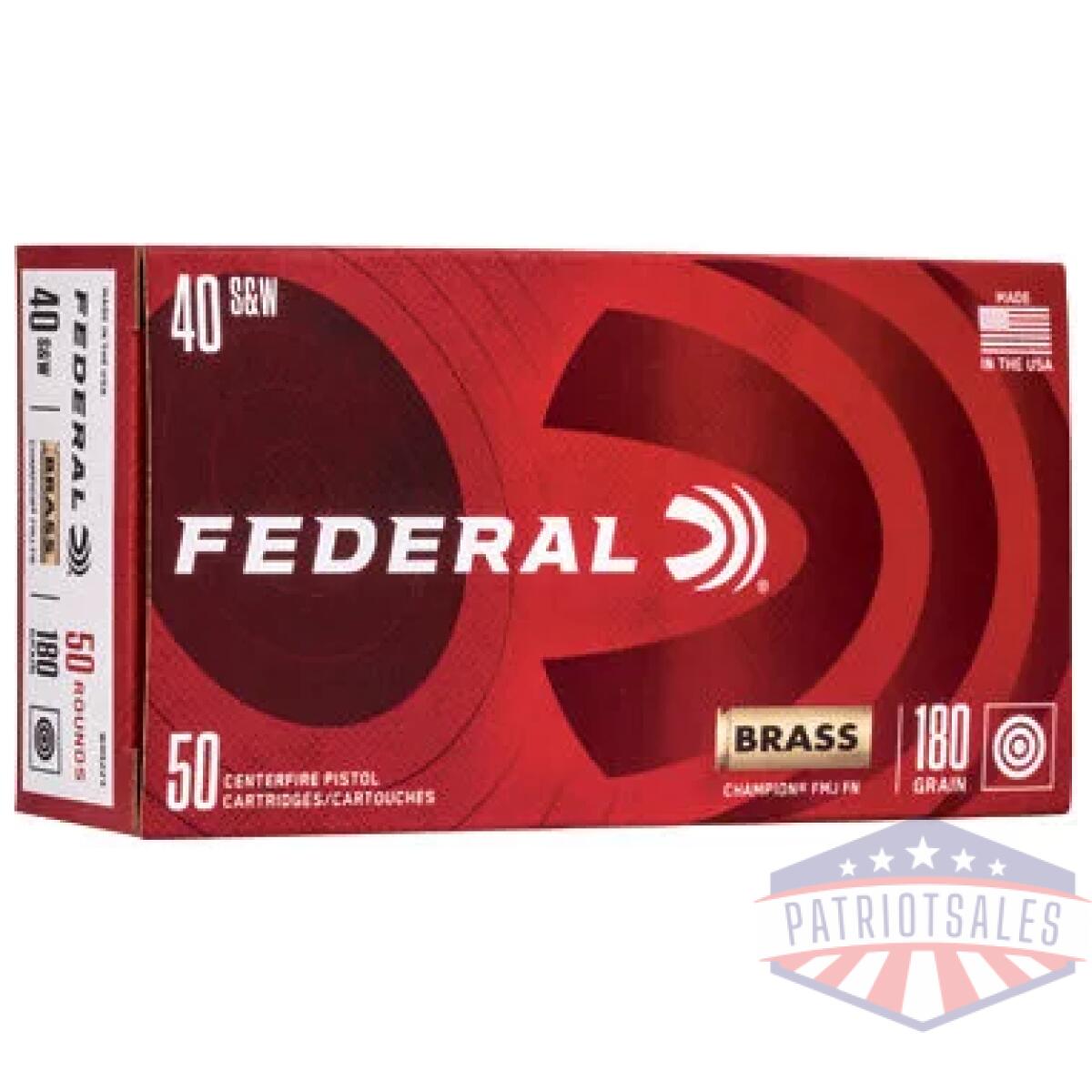Fewm5223_1 - fed champ 40s&w 180gr fmj brss 50/1 - fewm5223 1