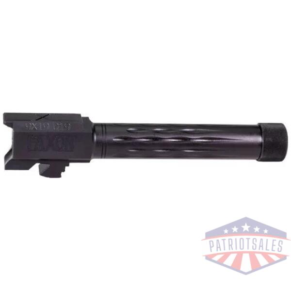 FAXON FITS GLOCK 19 BARREL 9MM - FLAME FLUTED THREADED BLK