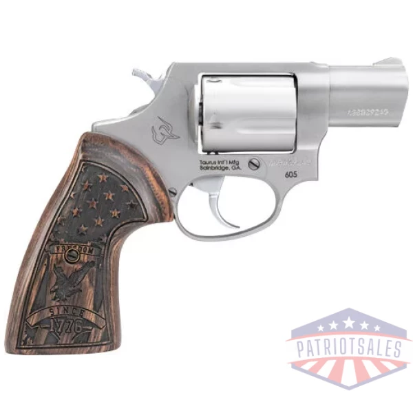 TAURUS 605 357MAG 2" FS - 5-SHOT STAINLESS WALNUT GRIP