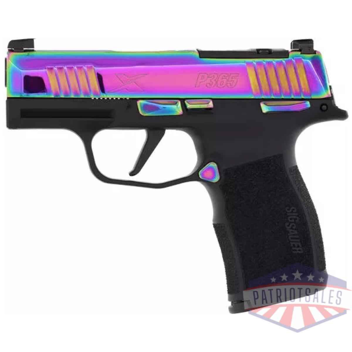 G365x9rbtms_left - sig p365x rainbow 9mm 3. 1" or - xray-3 (2)12rd man safety - g365x9rbtms left