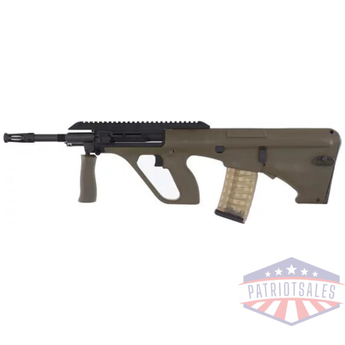 Gaugm2grnext_left - steyr aug a3 m2 5. 56/223 - 16" 30rd green w/ext rail - gaugm2grnext left