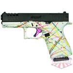 GLFA 19 STRIKER 9MM 4" 15 SHOT - BLK SLIDE SPLATTER WHITE FRAME - Image 2