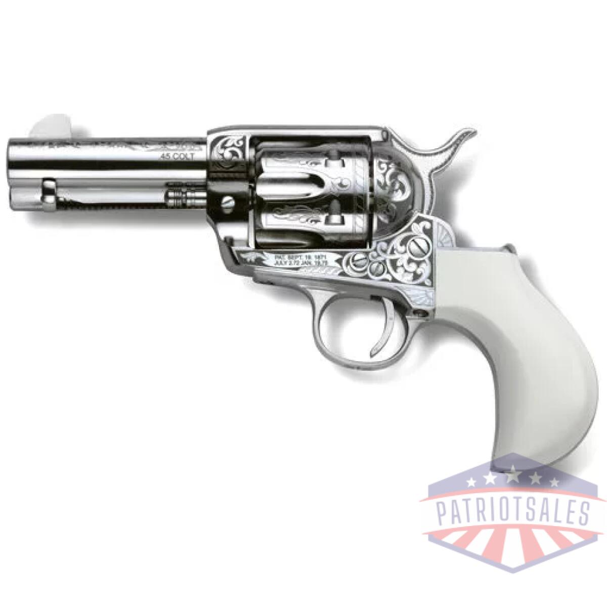 Gpp346huckeng_left - cimarron huckleberry 45lc - 3. 5" nickel engraved b-head - gpp346huckeng left