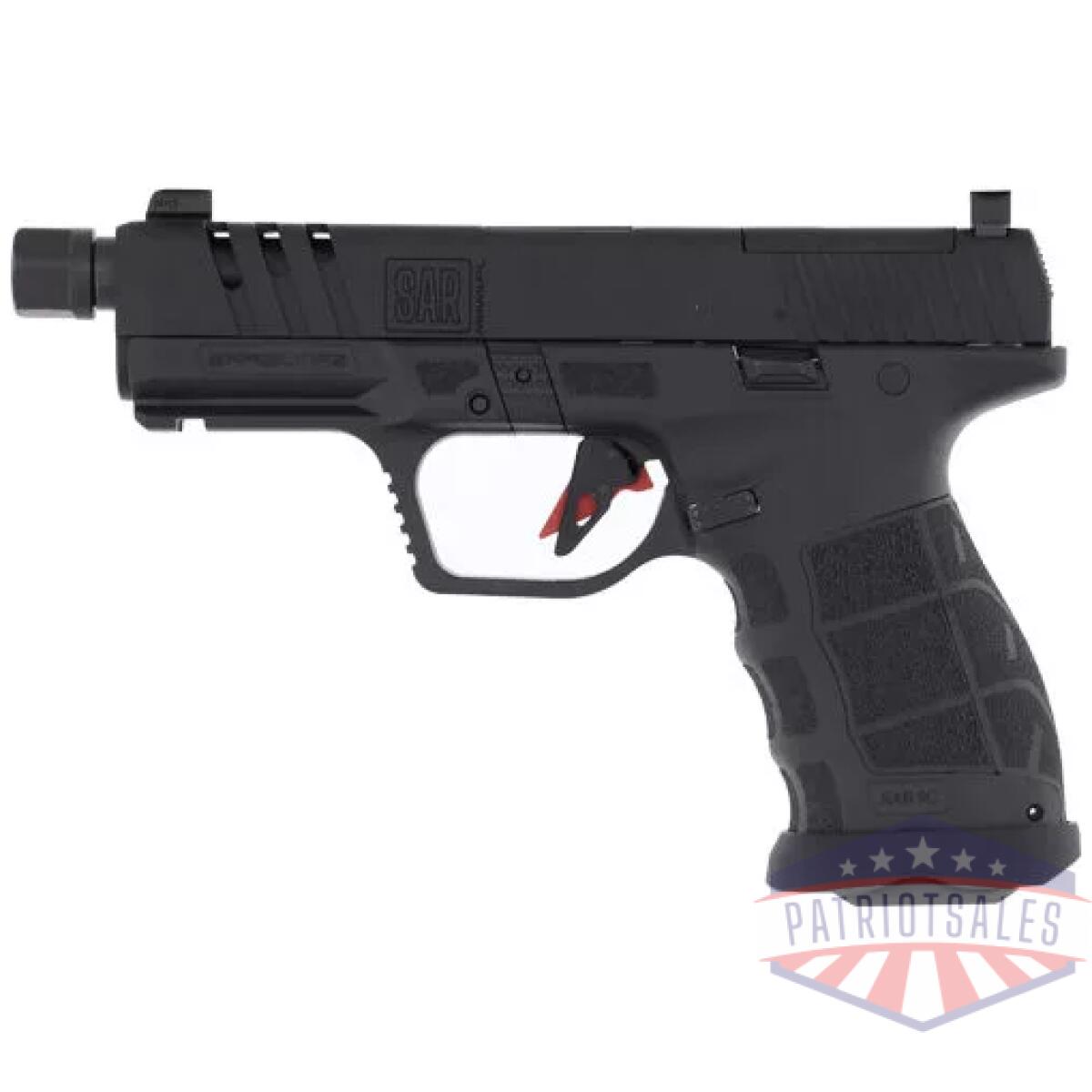 Gsarcsocombl_left - sar usa sar9 compact socom 9mm - 4. 7" bbl 15/21 rd mag black - gsarcsocombl left